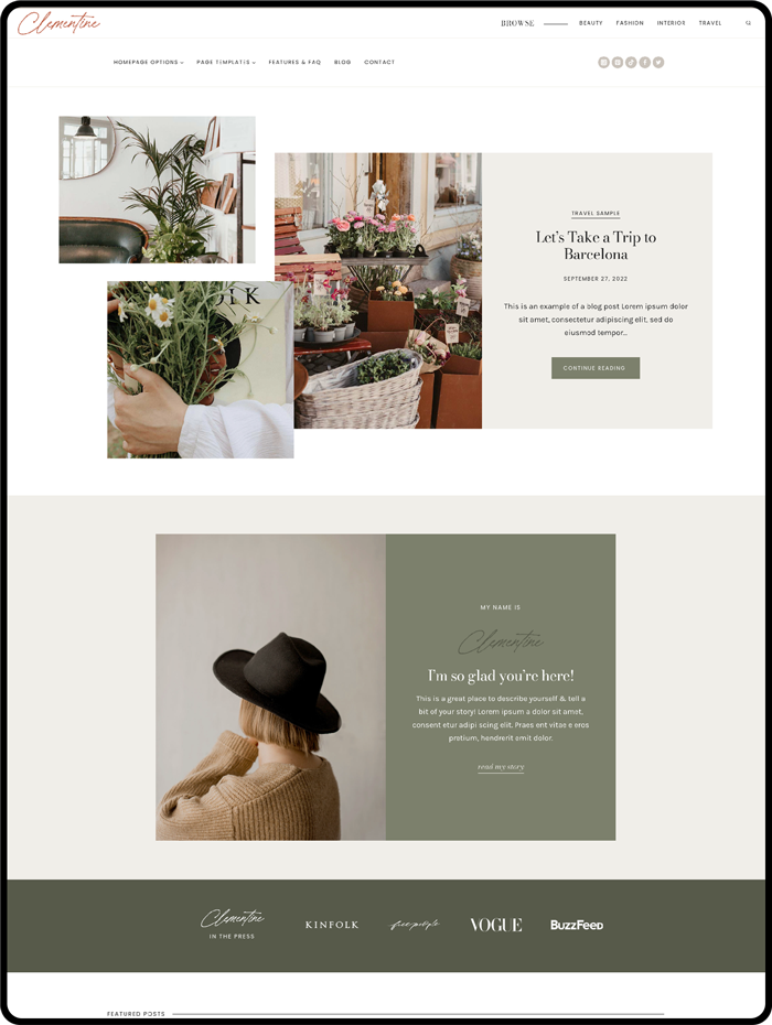 clementine theme product