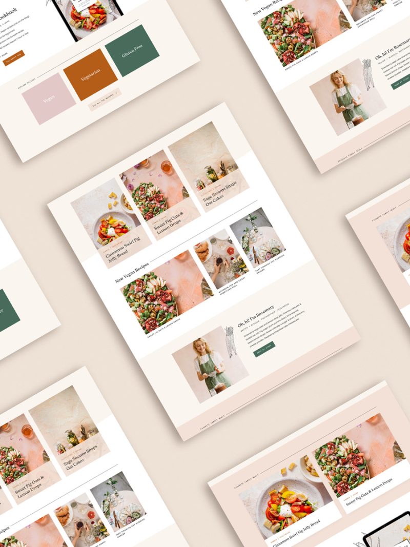 Mockup of Rosemary WordPress Theme Block Collection For Foodies